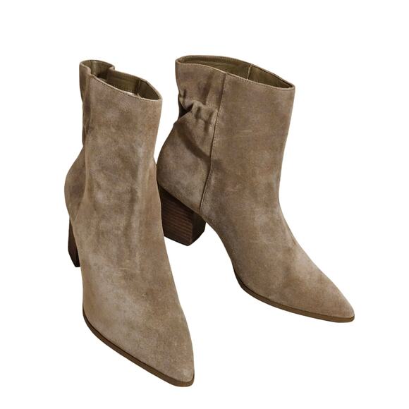 Sole Society Tan Suede Maeryn Pointed Toe Boots Pull-On Womens Size 10M Beige - Picture 3 of 10